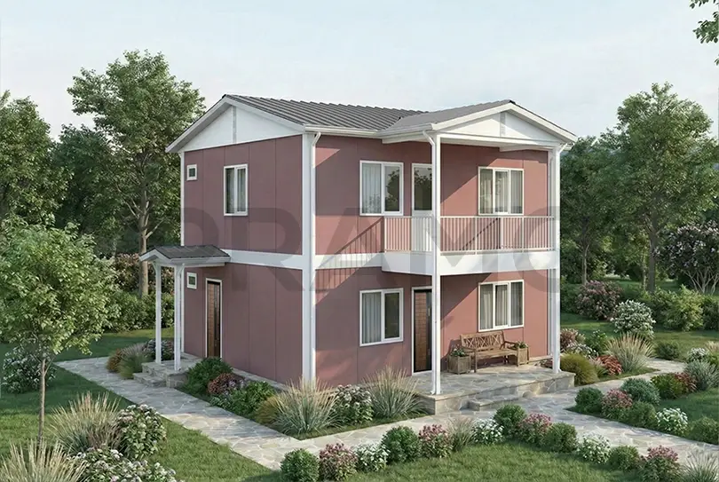 114 m2 Çift Katlı Prefabrik Ev