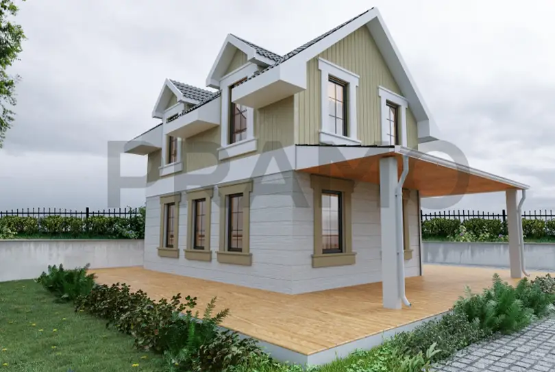 116 m2 İki Katlı Çelik Ev