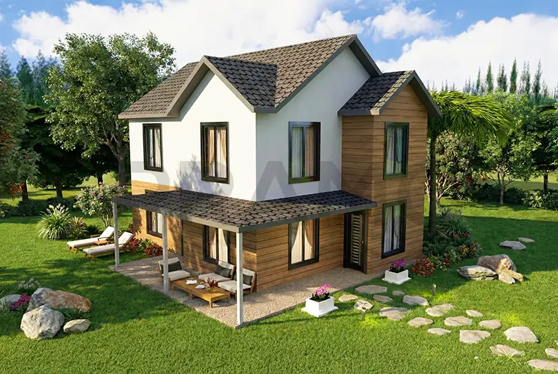 146 M2 İki Katlı Hafif Çelik Ev