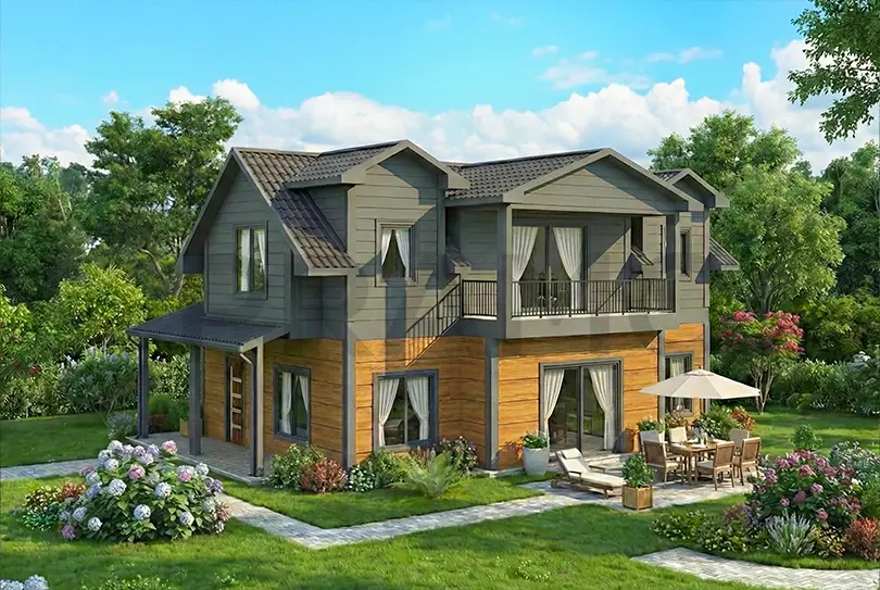 226 M2 Çift Katlı Çelik Ev