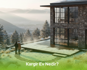 Modern kargir ve taş evlerin dayanıklılığını yansıtan bu görsel, kış manzarasıyla birleşen konforlu yaşam alanlarını sunar. Pramo Prefabrik Evler'in sağlam ve estetik çözümlerini keşfedin