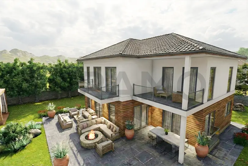 300 m2 iki katlı hafif çelik ev