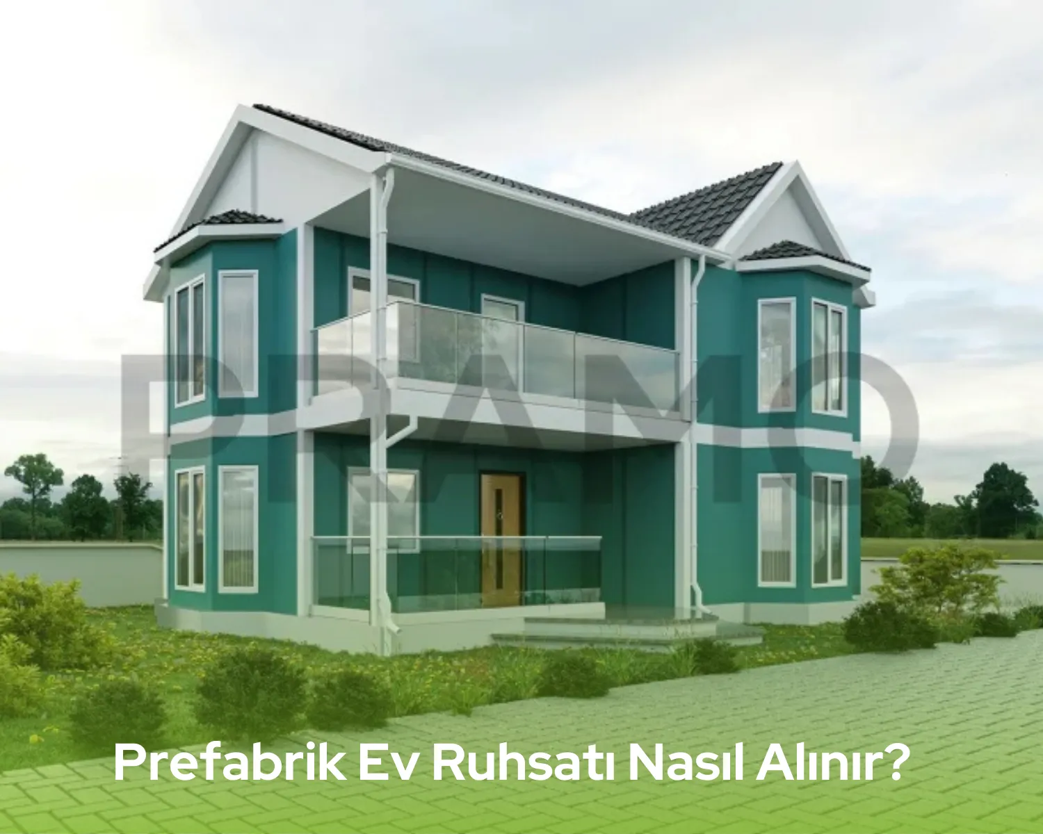 Belediyeden iskan onayı almış enerji verimli prefabrik ev mimari projesi ve statik detayları.